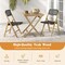 Costway 2/4 Piece Patio Folding Chairs with Woven Rope Seat & High Back Indonesia Teak Wood for Porch Natural&Black